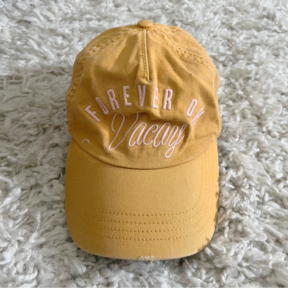 Billabong “Forever on Vacay” Yellow Distressed Baseball Hat